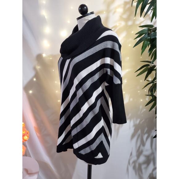 White House Black Market Striped Wool Blend Cowl Neck Sweater Womens Size XS - Picture 3 of 10